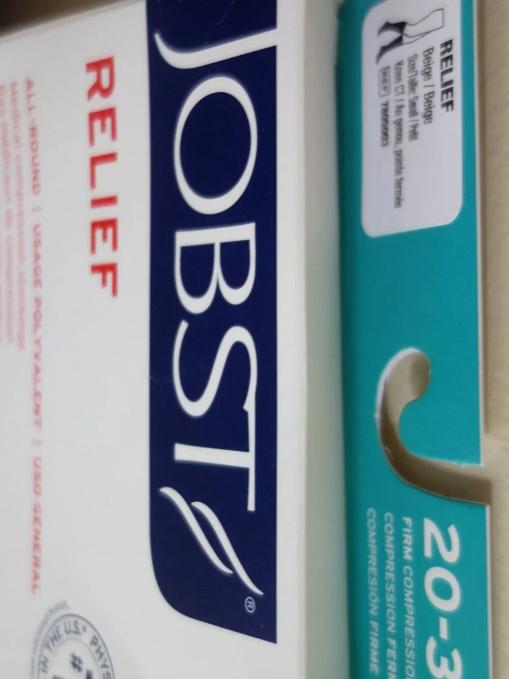 NIB New JOBST Relief 20-30 mm/HG Beige Knee High Socks – Small